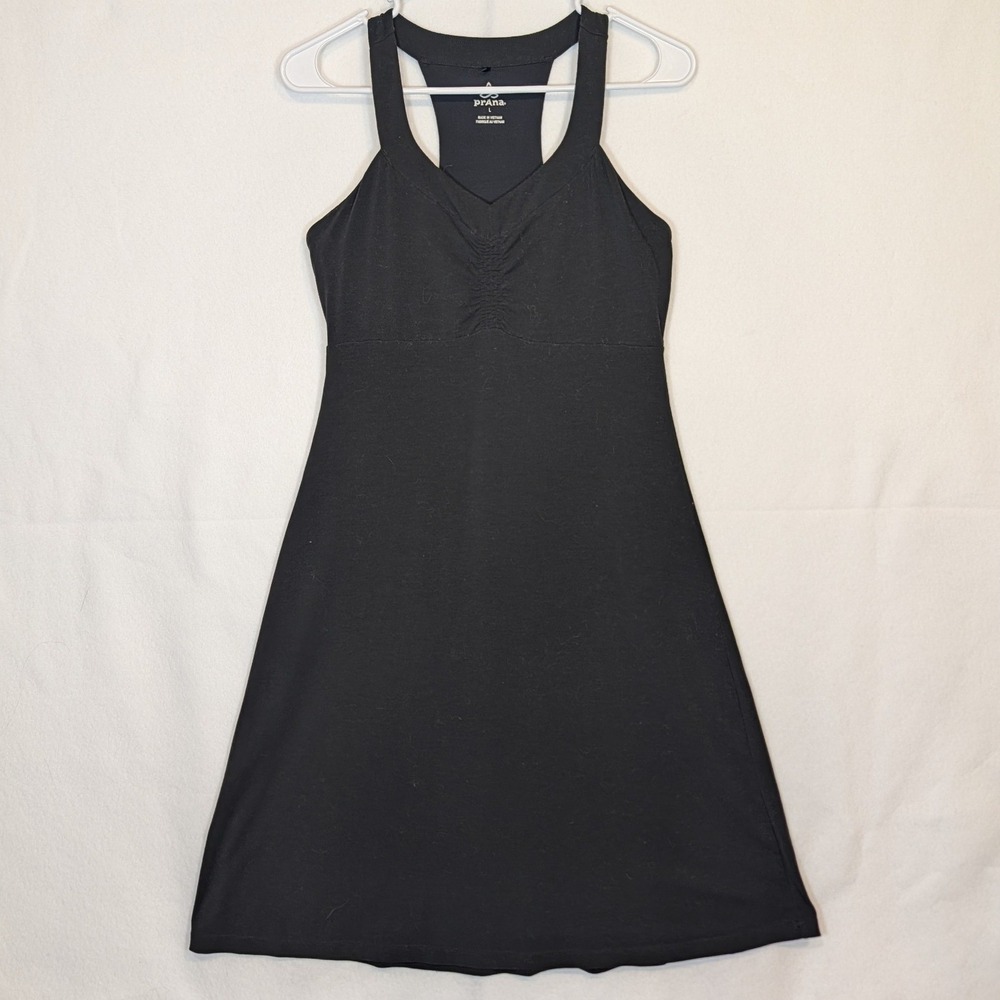 Prana Shauna Dress Womens Large Black Racerback Built-in Bra Activewear A-Line